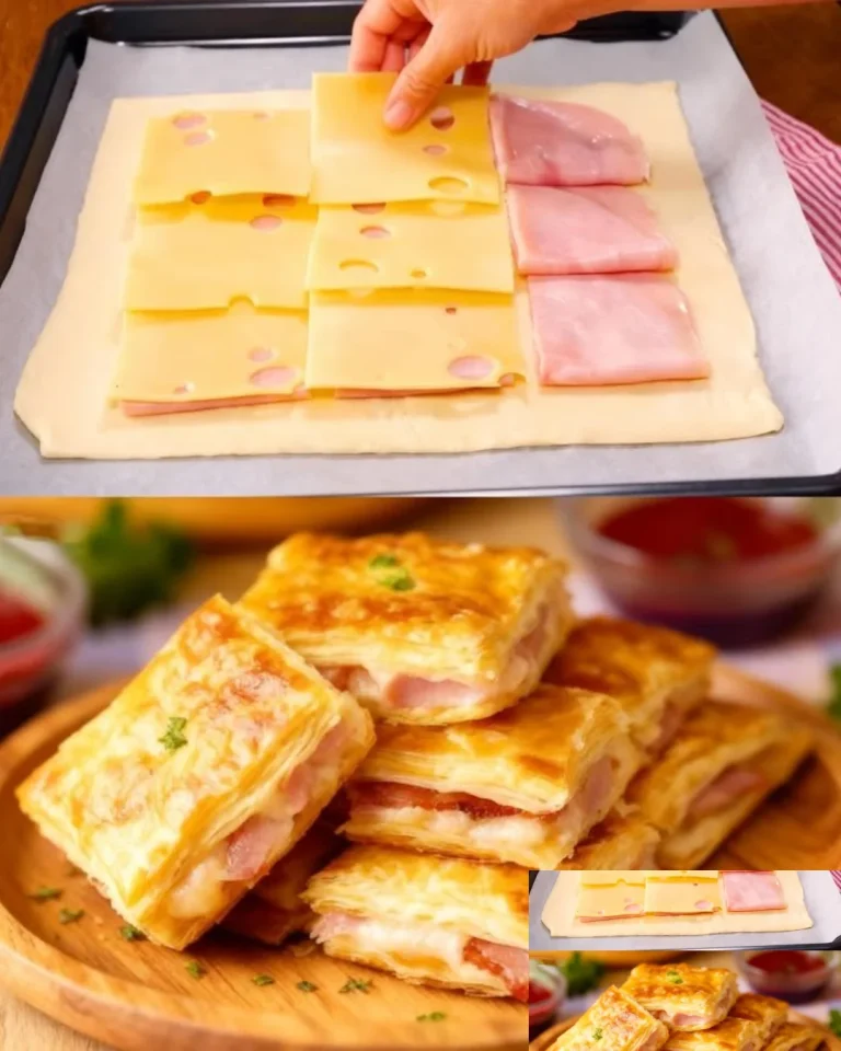 Leckere Blätterteig-Bissen auf einem Teller