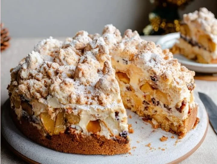 Bratapfel-Himmelstorte, eine festliche Weihnachtstorte mit Äpfeln und Zimt
