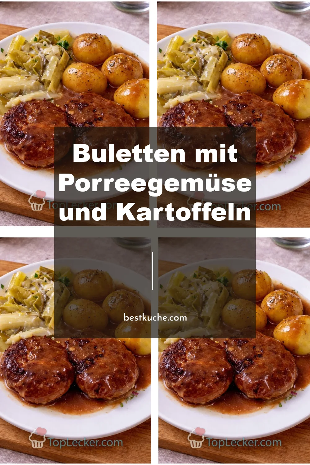 Buletten mit Porreegemüse und Kartoffeln