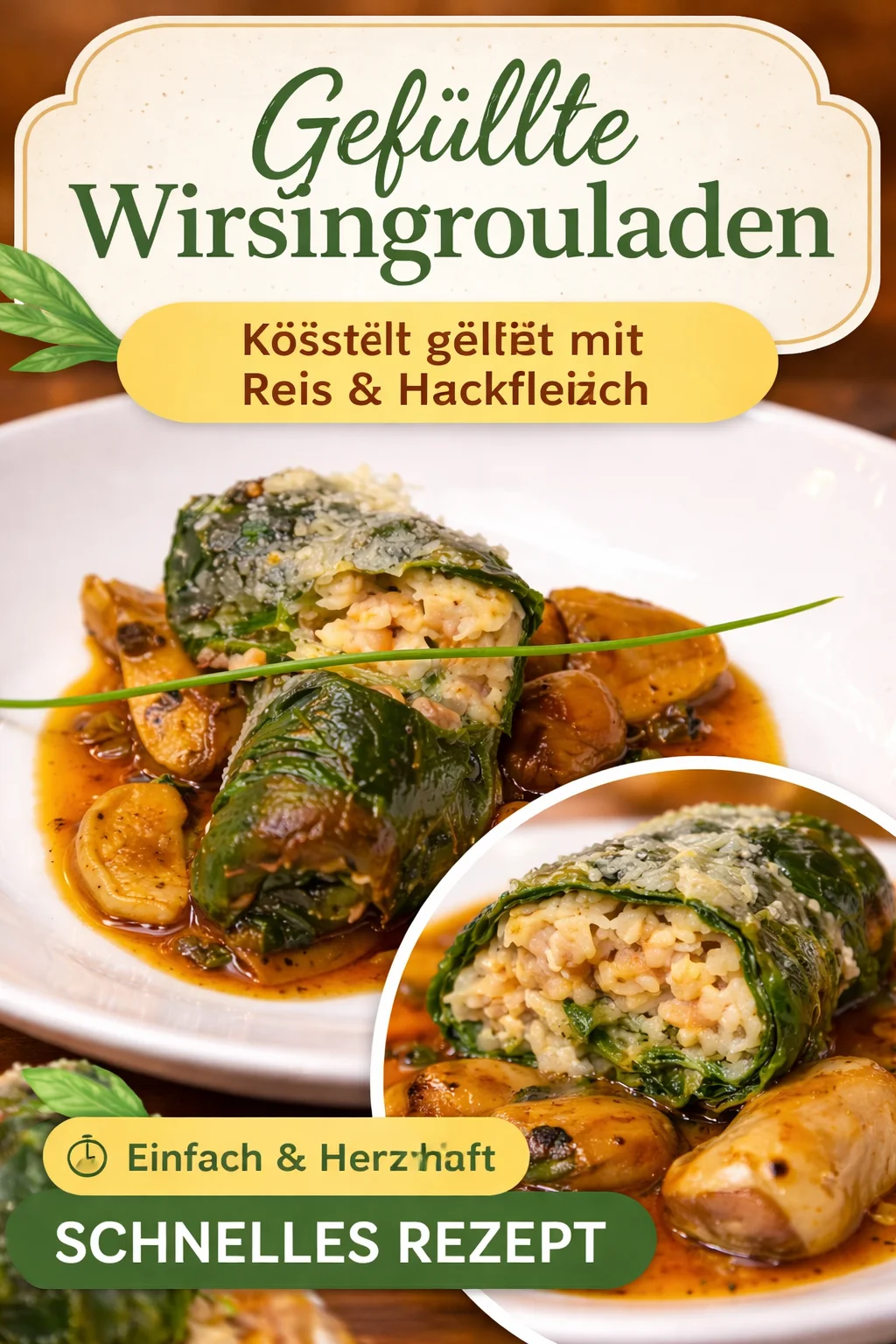 Capuns – Bündner Spezialität: Mangoldblätter gefüllt mit Fleisch und Spätzliteig. Herzhaft und regional.