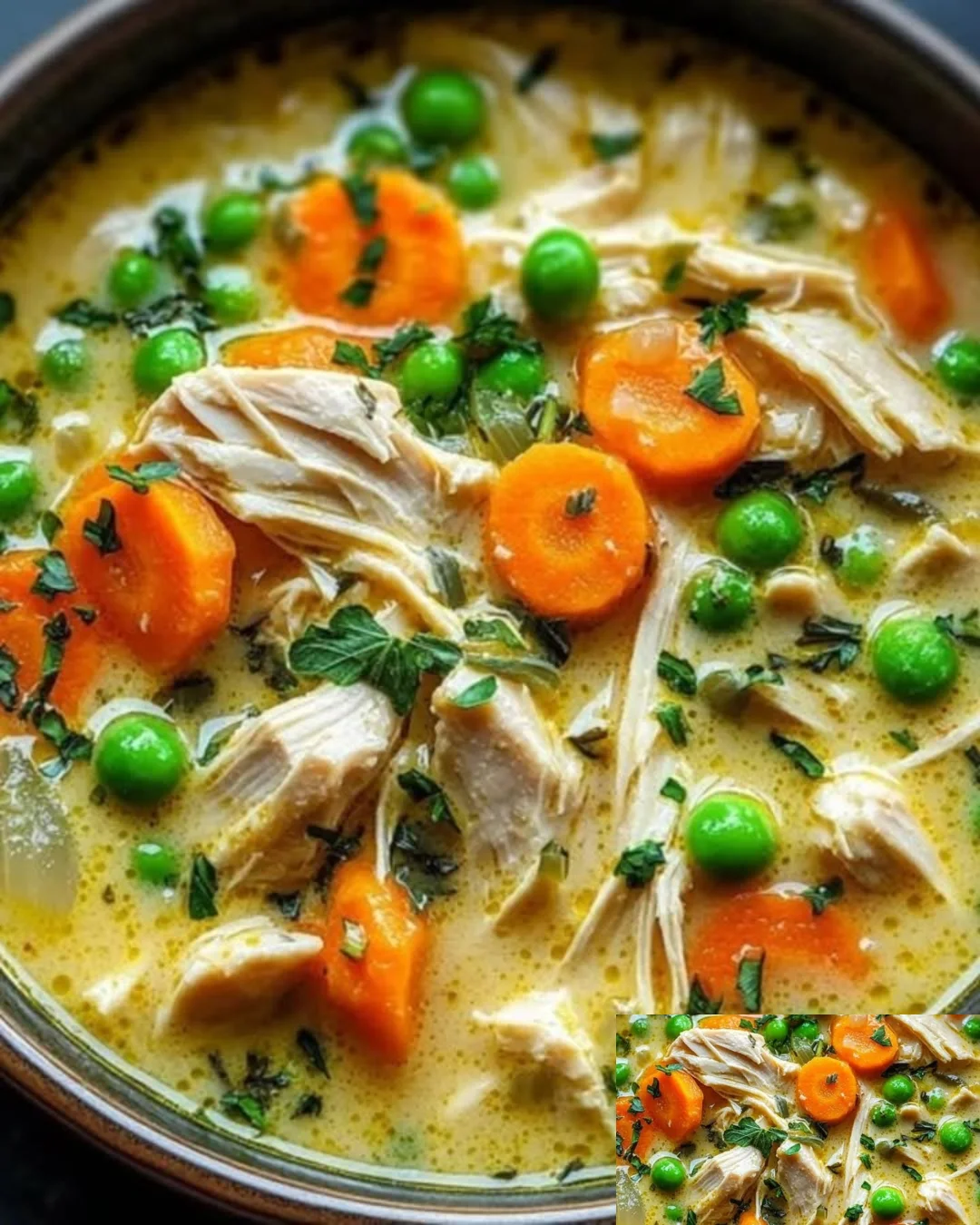 Cremige Hühnersuppe mit entzündungshemmenden Zutaten