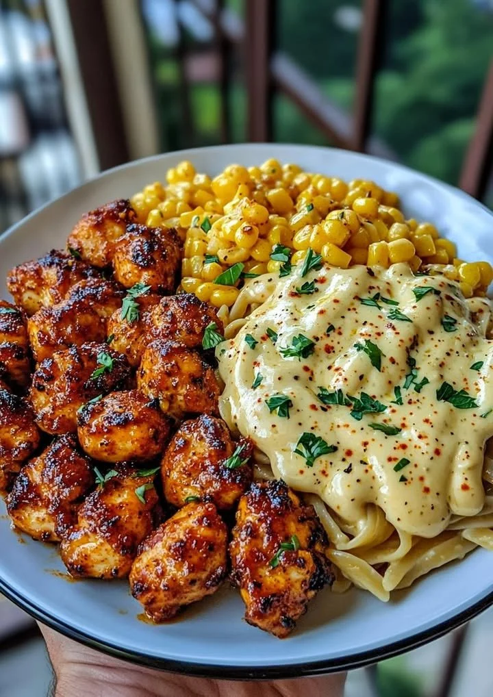 Cremiges Hähnchen-Pasta-Gericht