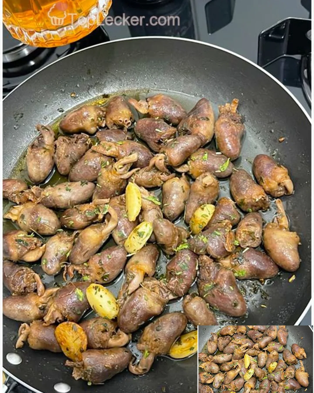 Fried Chicken Hearts with Garlic & Herbs