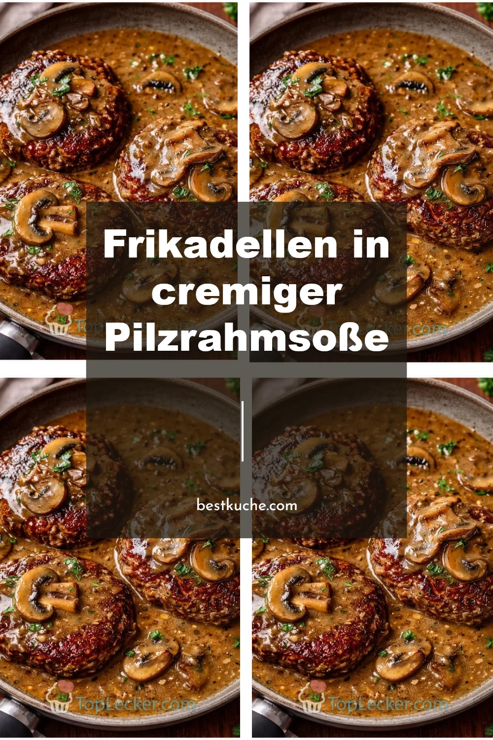 Frikadellen in einer würzigen cremigen Pilzrahmsoße serviert