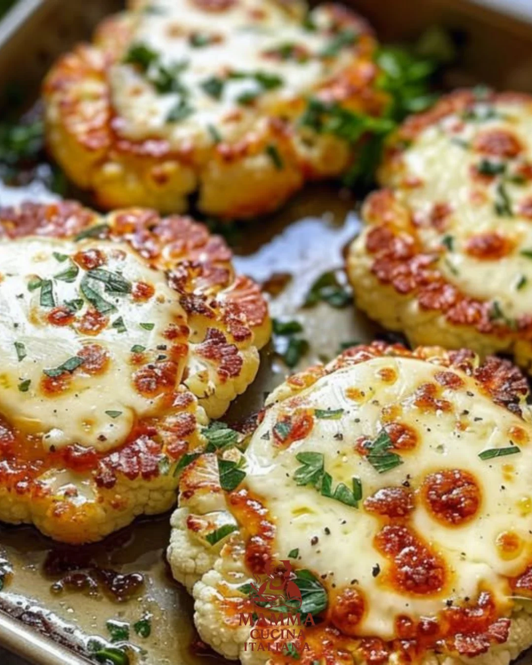 Gebackene Mozzarella-Blumenkohlsteaks