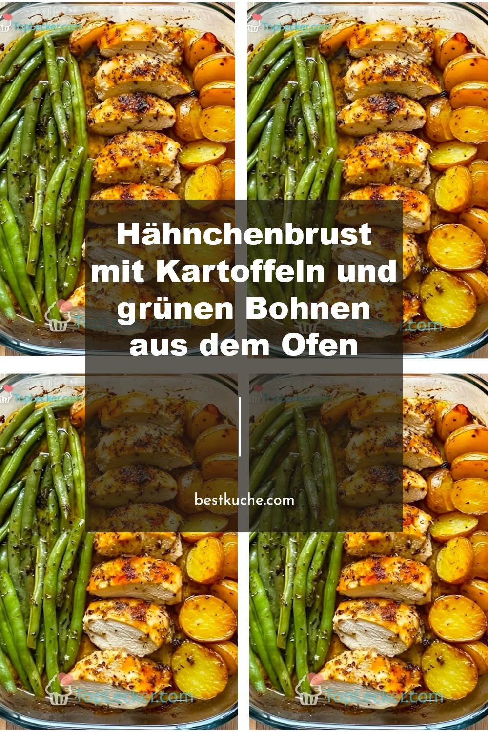 Hähnchenbrust mit Kartoffeln und grünen Bohnen aus dem Ofen