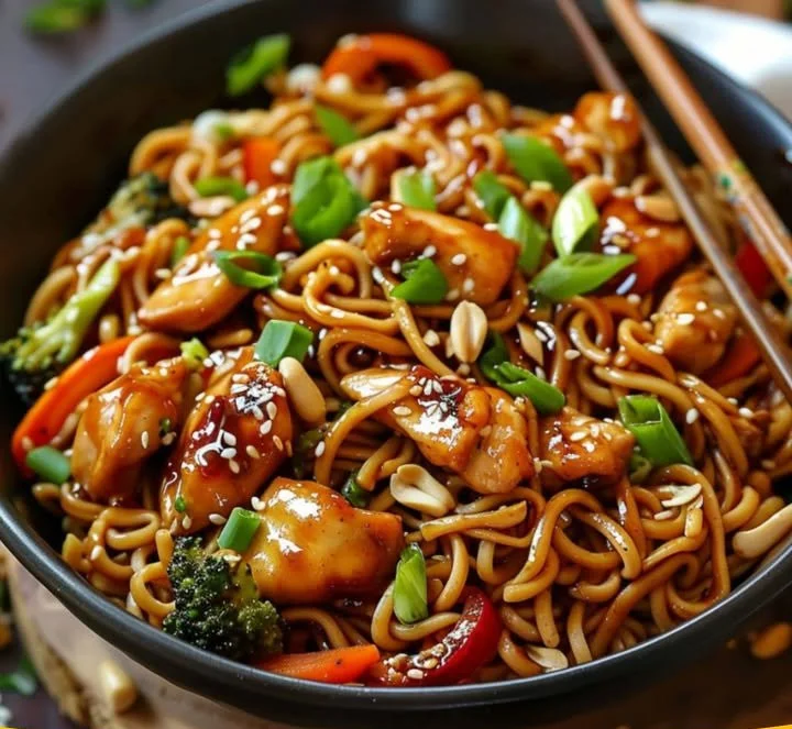 Hühnchen-Teriyaki-Nudeln