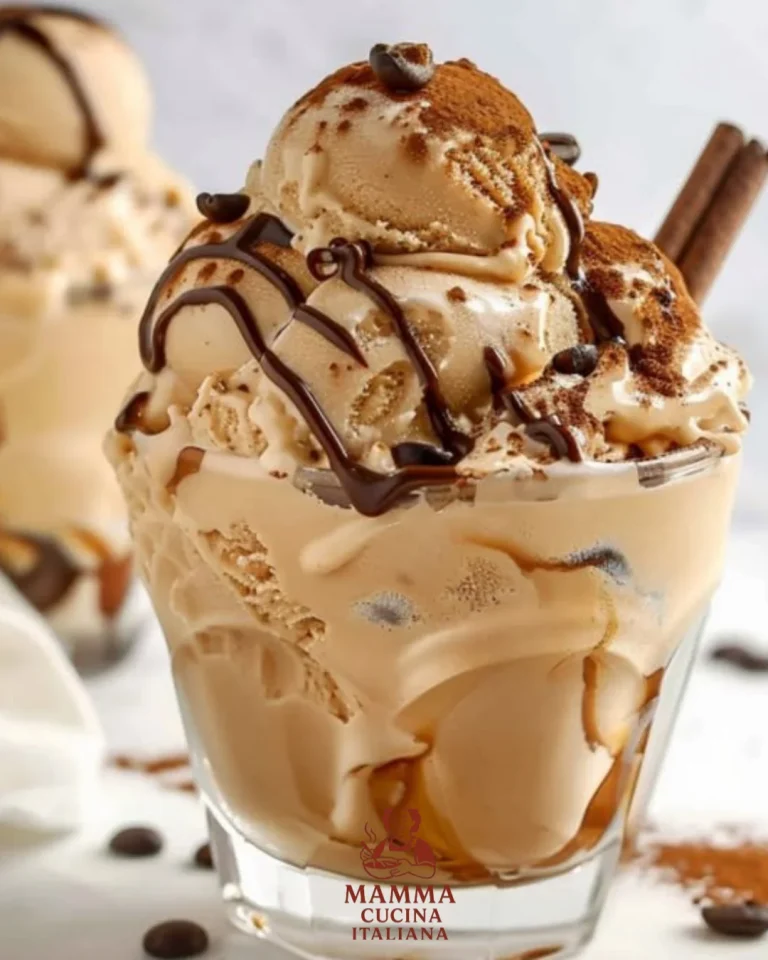 Selbstgemachtes Kaffee-Eis ohne Zucker in einer Schale