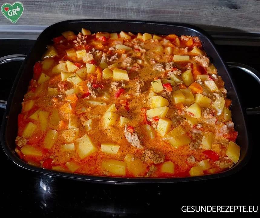 Kartoffel-Hackpfanne mit Paprika
