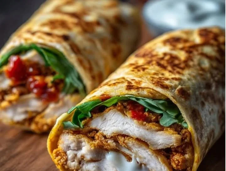 Knusprige Hähnchen-Mozzarella-Wraps aus dem Airfryer