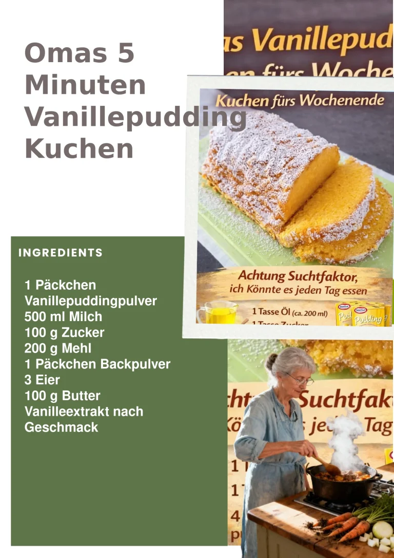 Omas 5 Minuten Vanillepudding Kuchen - einfacher und leckerer Dessert für jeden Anlass