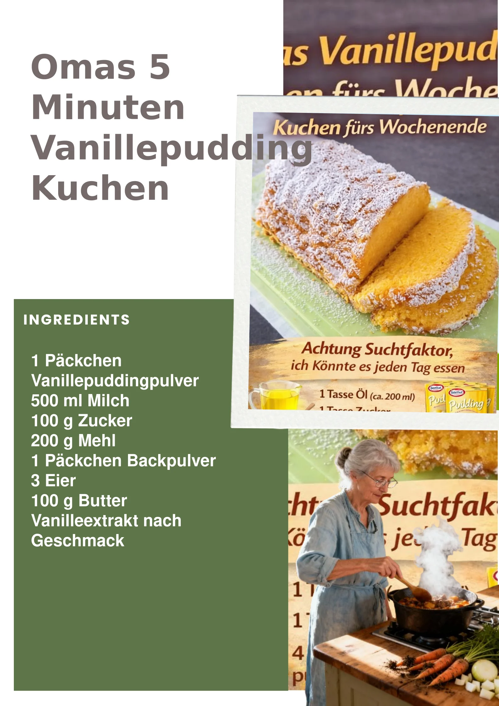 Omas 5 Minuten Vanillepudding Kuchen