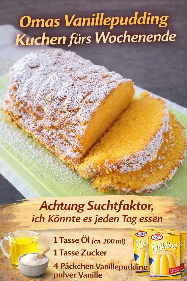 Omas 5 Minuten Vanillepudding Kuchen