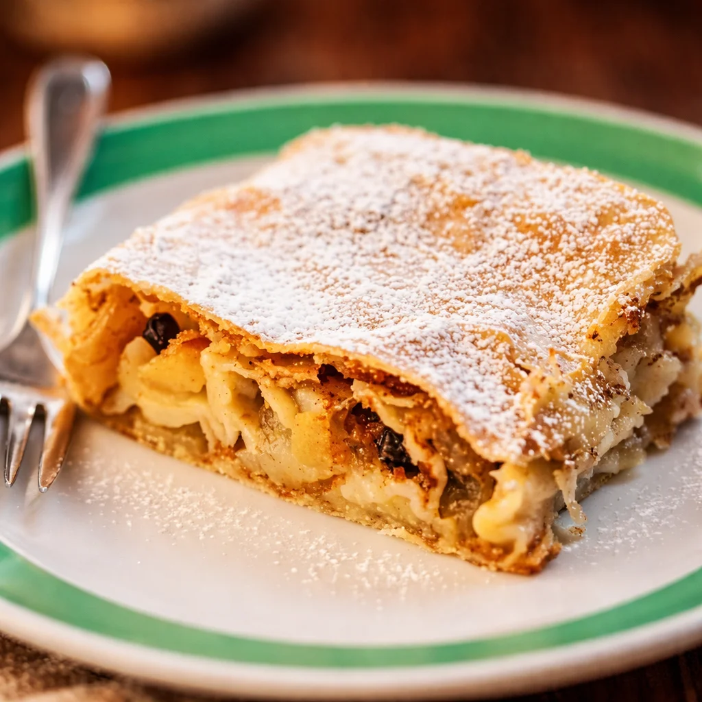 Omas Apfelstrudel Rezept mit frischen Äpfeln und knackigem Strudelteig