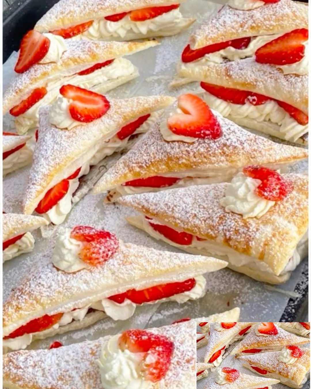 Puff-Pastry-Dreiecke mit Erdbeeren
