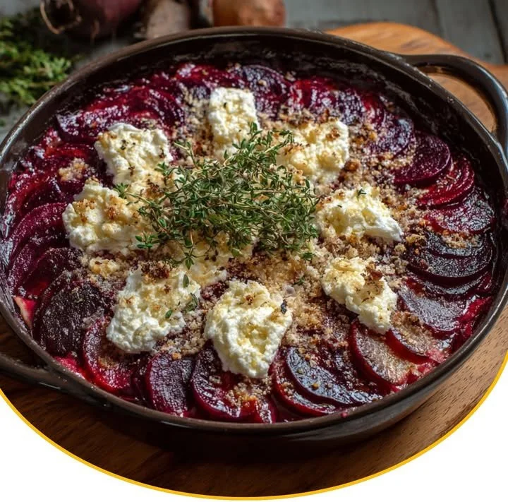 Rote-Bete-Gratin mit Ziegenkäse, ein leckeres vegetarisches Gericht