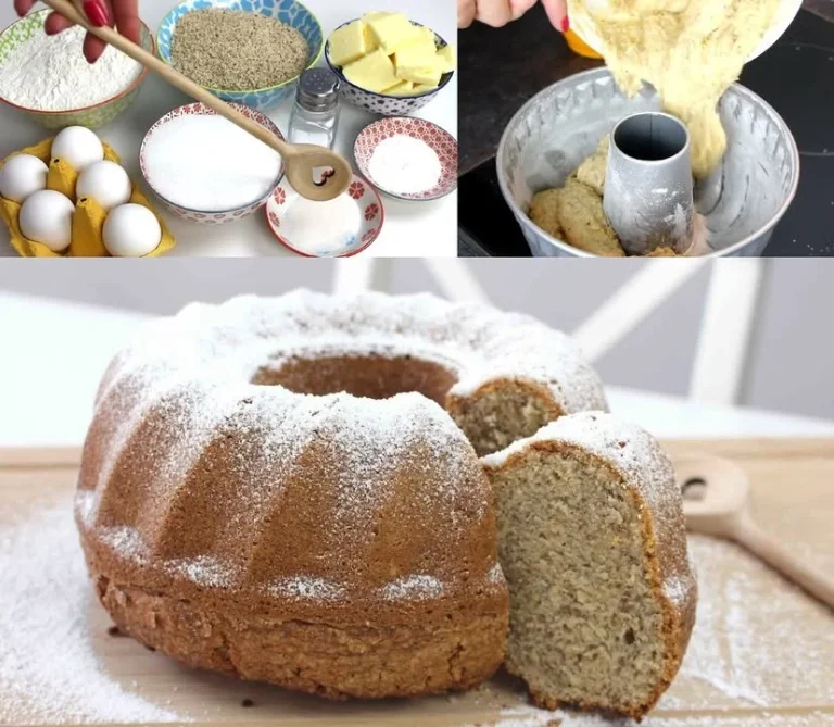 Saftiger Nusskuchen mit Nüssen und Schokolade serviert auf einem Teller