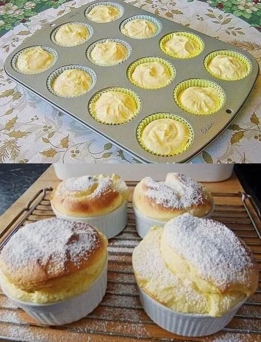Leckere und schnelle Muffins mit Quark, frisch gebacken auf einem Tisch.