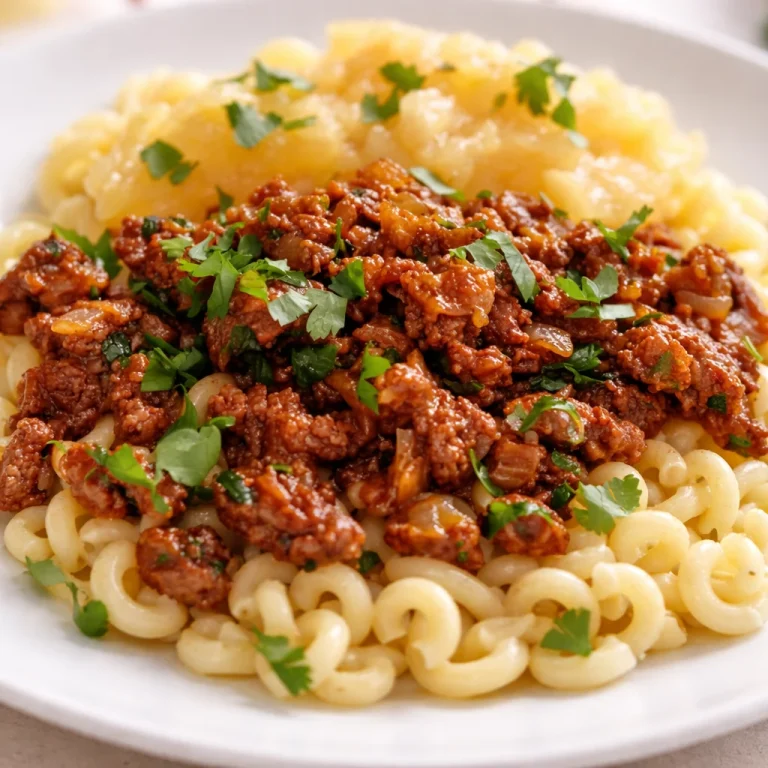 Schnitz und Hörnli - ein Schweizer Klassiker mit Hörnli-Nudeln und geschnetzeltem Fleisch.