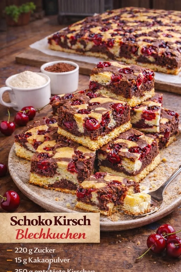 Schoko Kirsch Blechkuchen