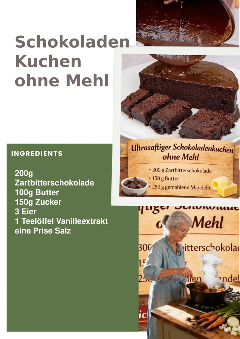 Schokoladen Kuchen ohne Mehl, glutenfreies Rezept für leckeren Schokoladenkuchen
