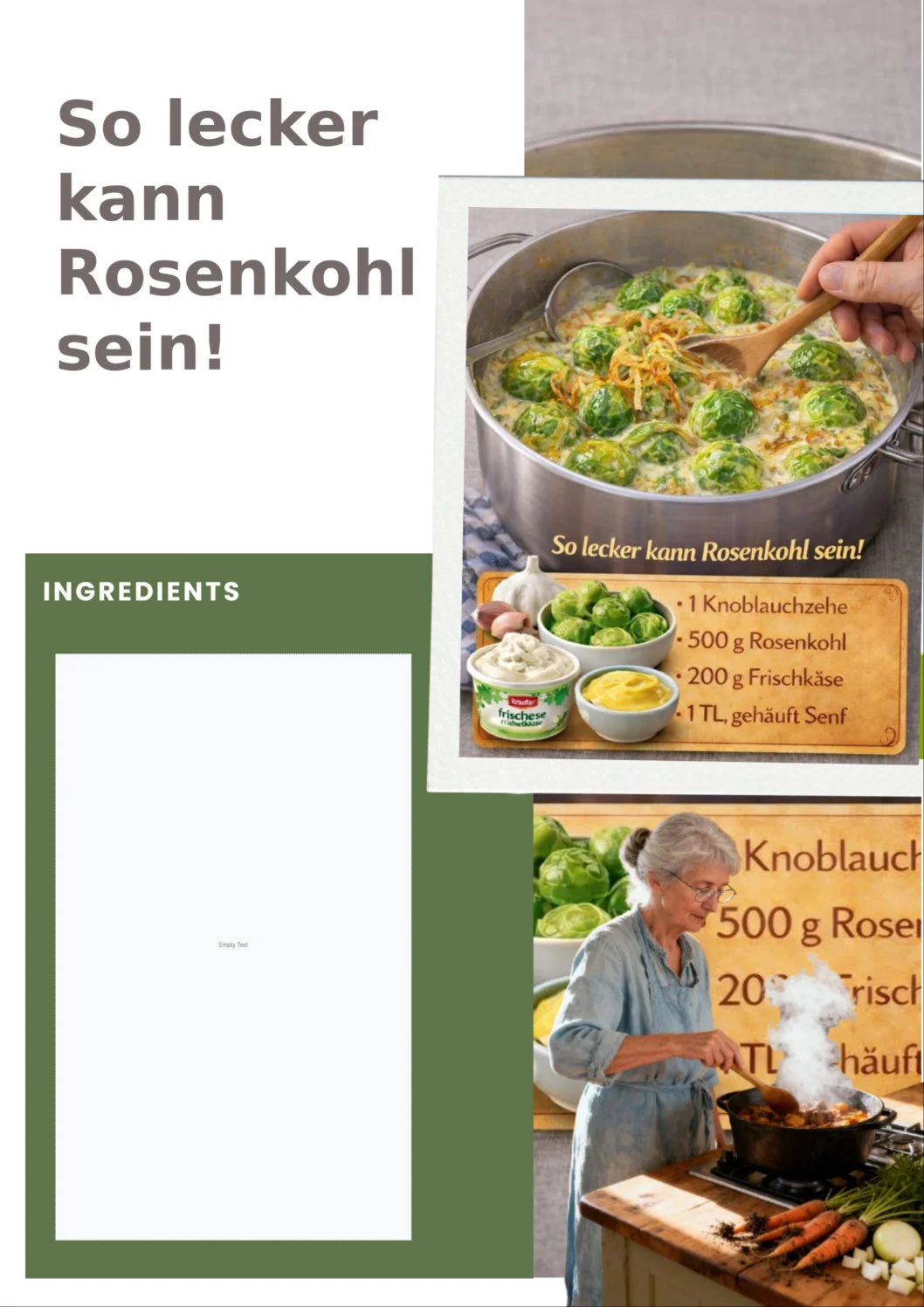 Leckere Rosenkohl-Gerichte auf einem Teller, perfekt zubereitet