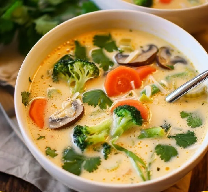 Thai-Coconut-Suppe mit Gemüse