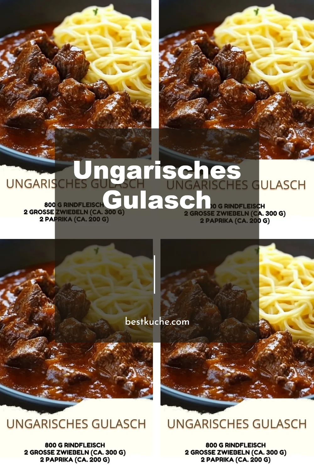 Ungarisches Gulasch mit zarten Fleischstücken und Paprika