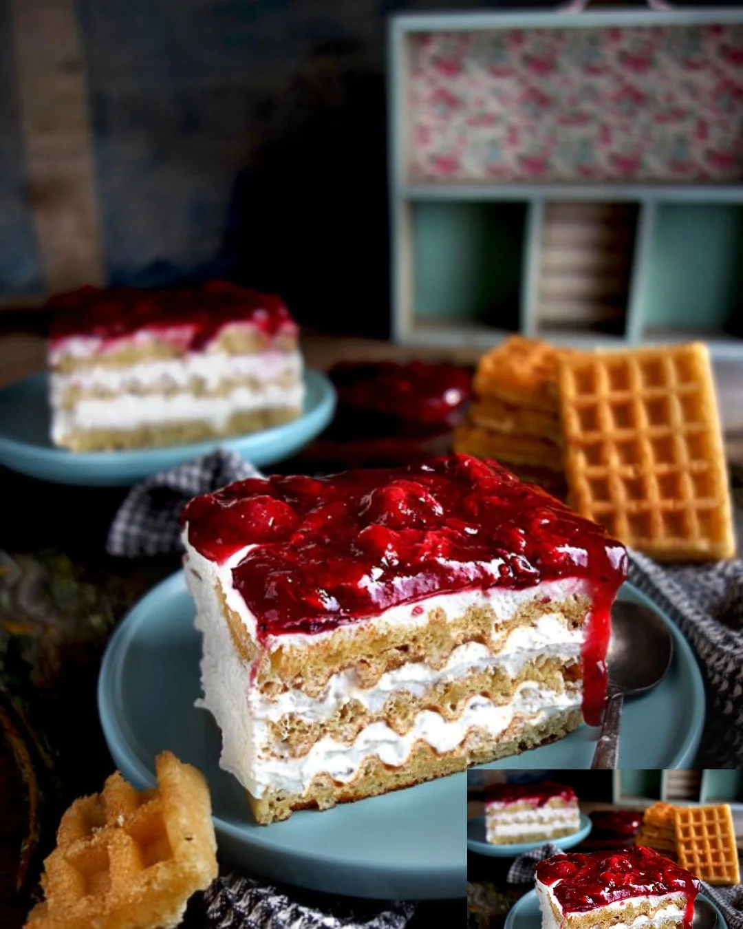 Leckere Waffelkuchen auf einem Teller serviert, perfekt für jeden Anlass
