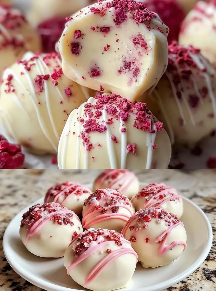 Weiße Schoko-Himbeer Pralinen