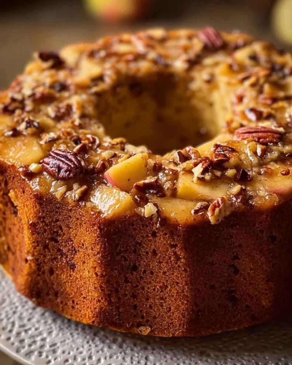 Gâteau d'automne aux noix et aux pommes