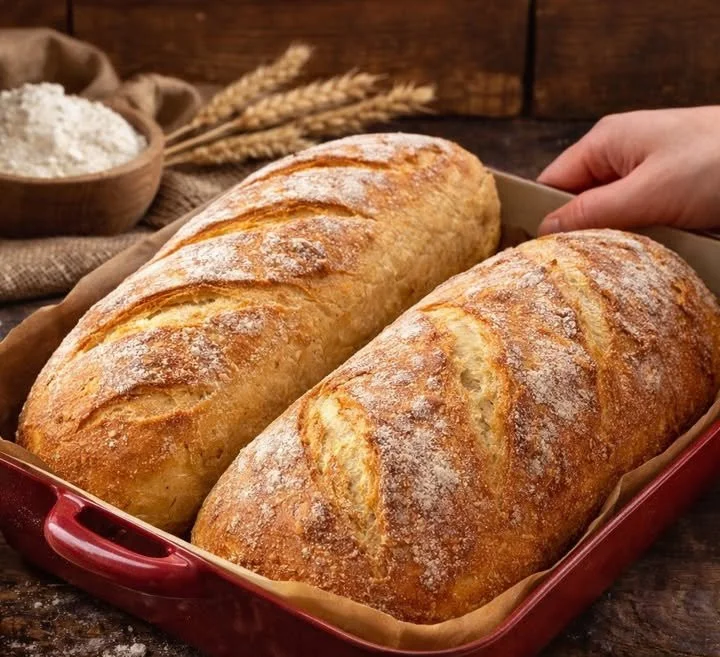 Frisches Bauernbrot auf einem rustikalen Holzbrett