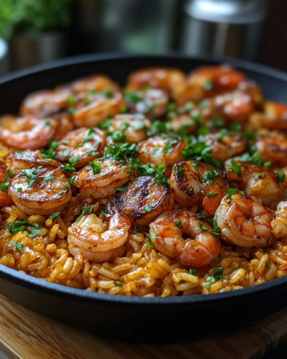 Cajun Garnelen und Reis Pfanne