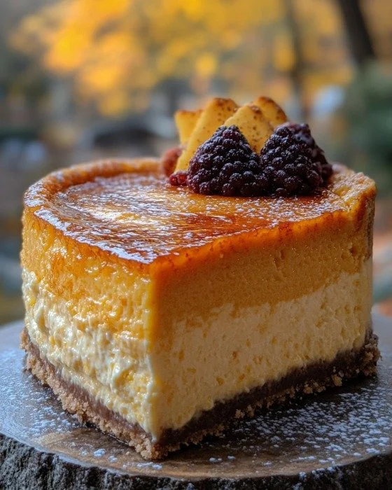 Cremiger Kürbis-Käsekuchen mit herbstlichen Gewürzen und leckerem Topping