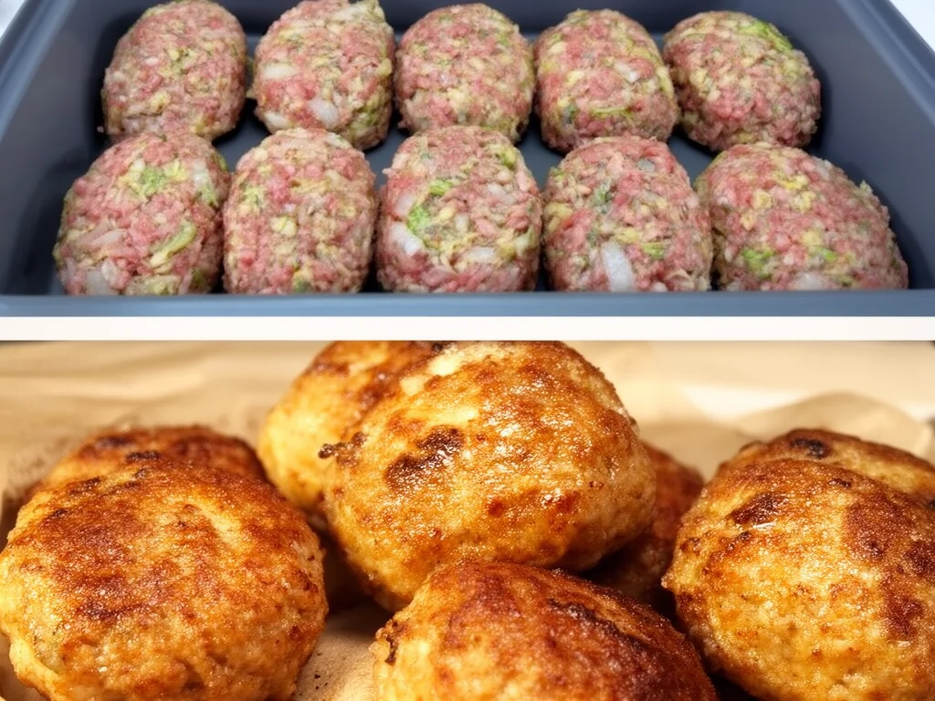 Frikadellen aus dem Backofen auf einem Teller serviert