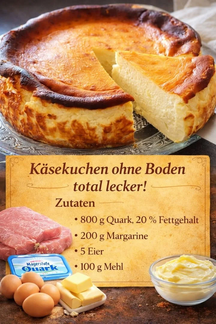 Käsekuchen ohne Boden in 5 Minuten
