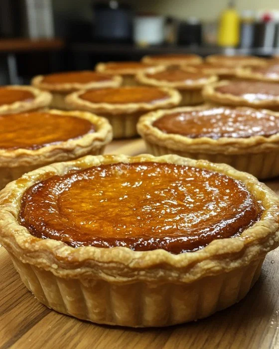 Leckere Mini-Kürbiskuchen auf einem Teller, ideal für Herbstfeiern.