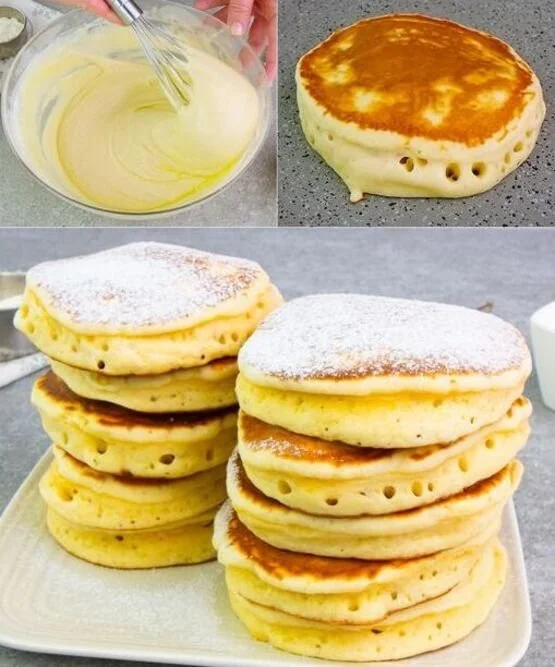 Leckere Pfannkuchen, frisch zubereitet auf einem Teller