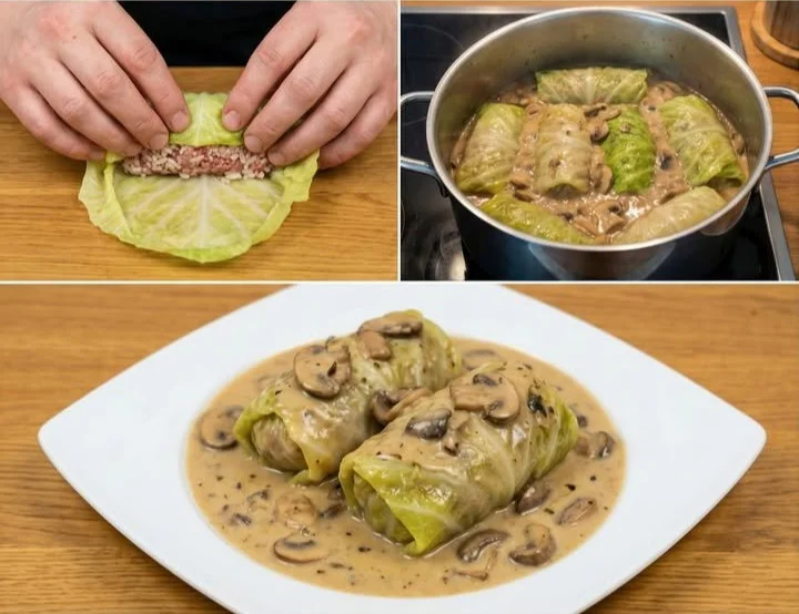 Polnische Pilz-Winkelrölchen auf einem Teller serviert