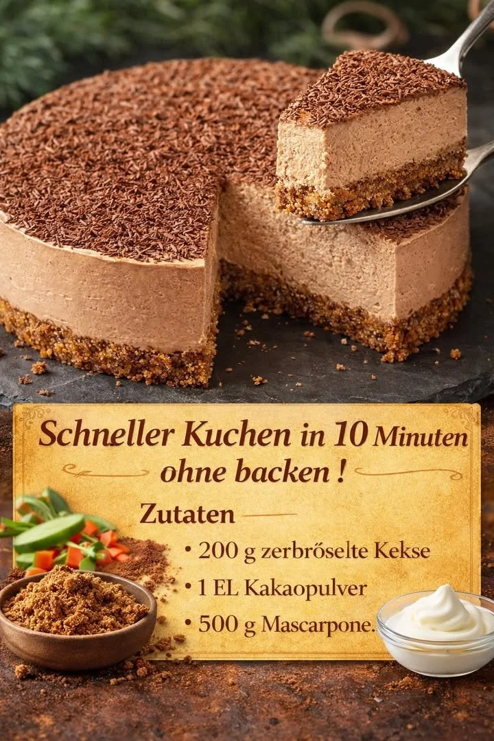 Schneller Kuchen mit Mascarpone in 10 Minuten ohne backen