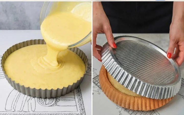 Schneller Obstboden mit Tortenguss und frischem Obst auf einem Teller