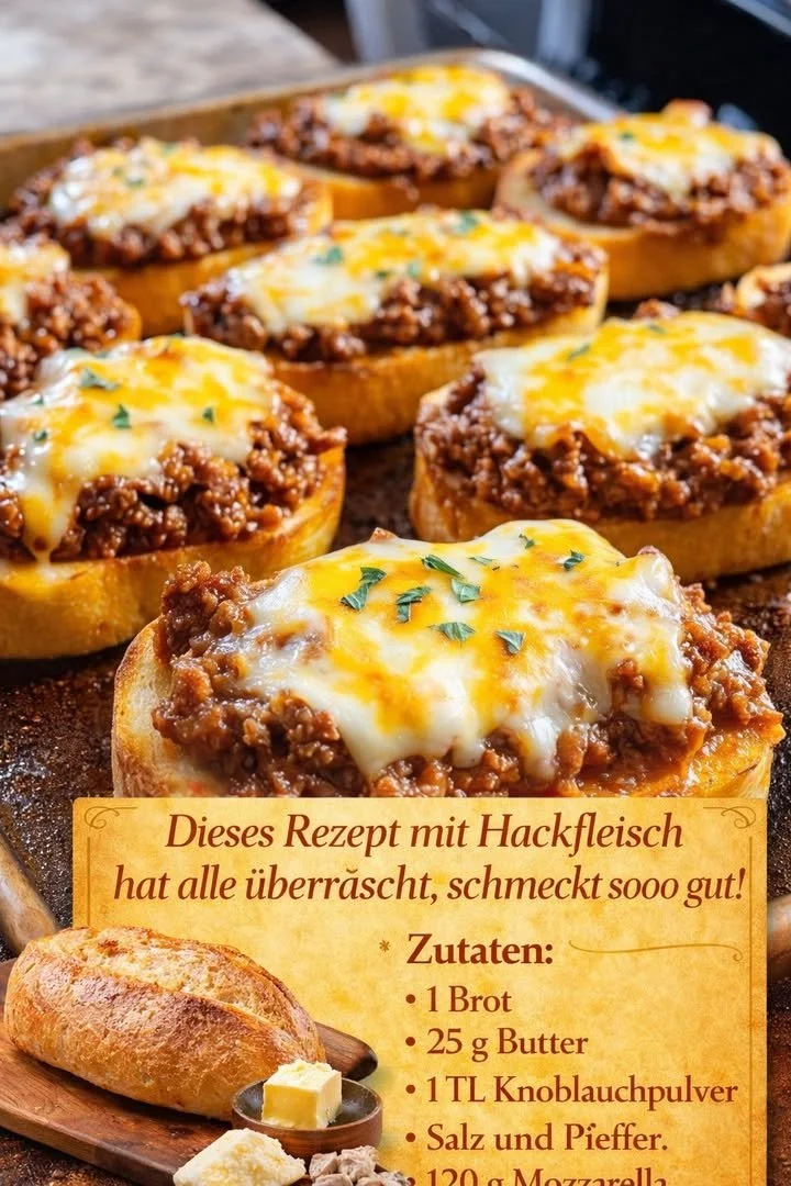 Überbackene Hackfleischbrötchen