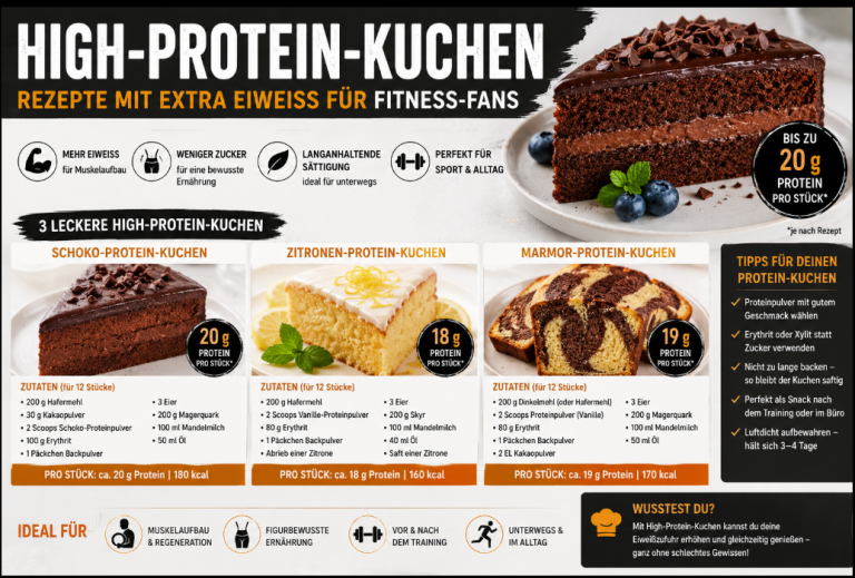 High-Protein-Kuchen – Rezepte mit extra Eiweiß für Fitness-Fans