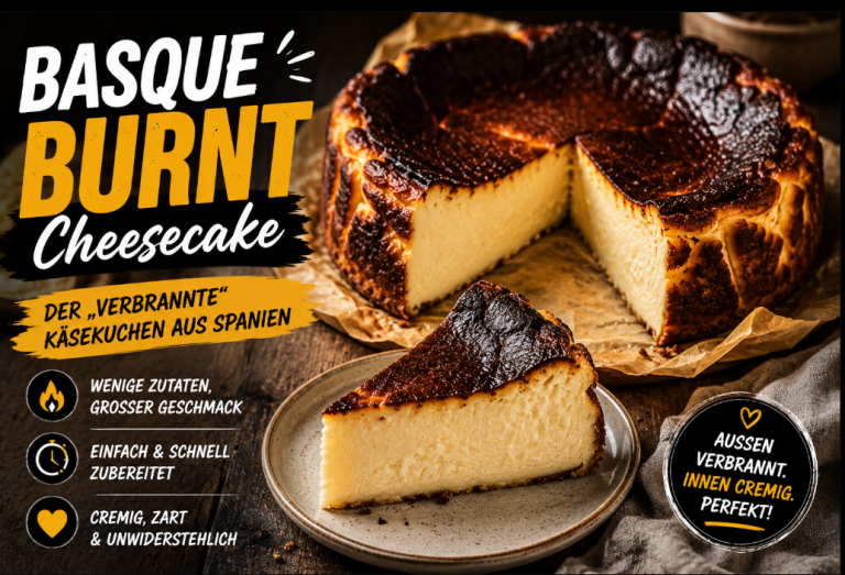 Basque Burnt Cheesecake – Der “verbrannte” Käsekuchen aus Spanien