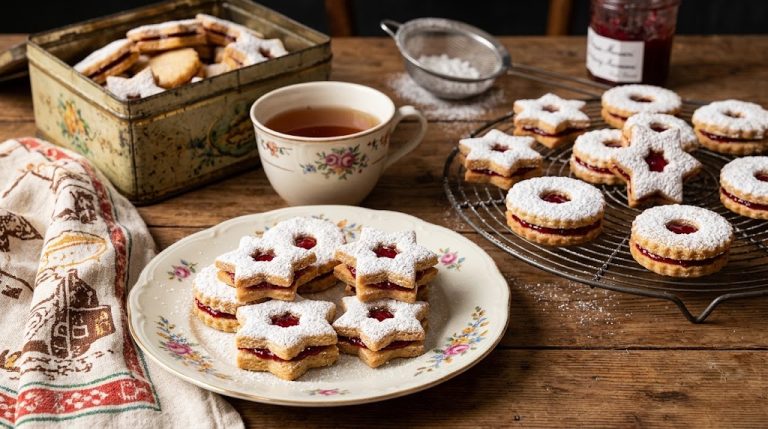 🍪 Terrassenplätzchen mit Himbeermarmelade – wie bei Oma! ❤️