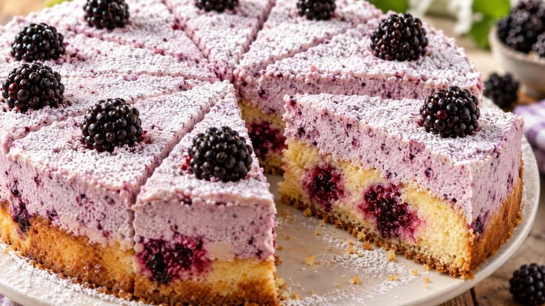 Brombeertorte mit zweierlei Böden