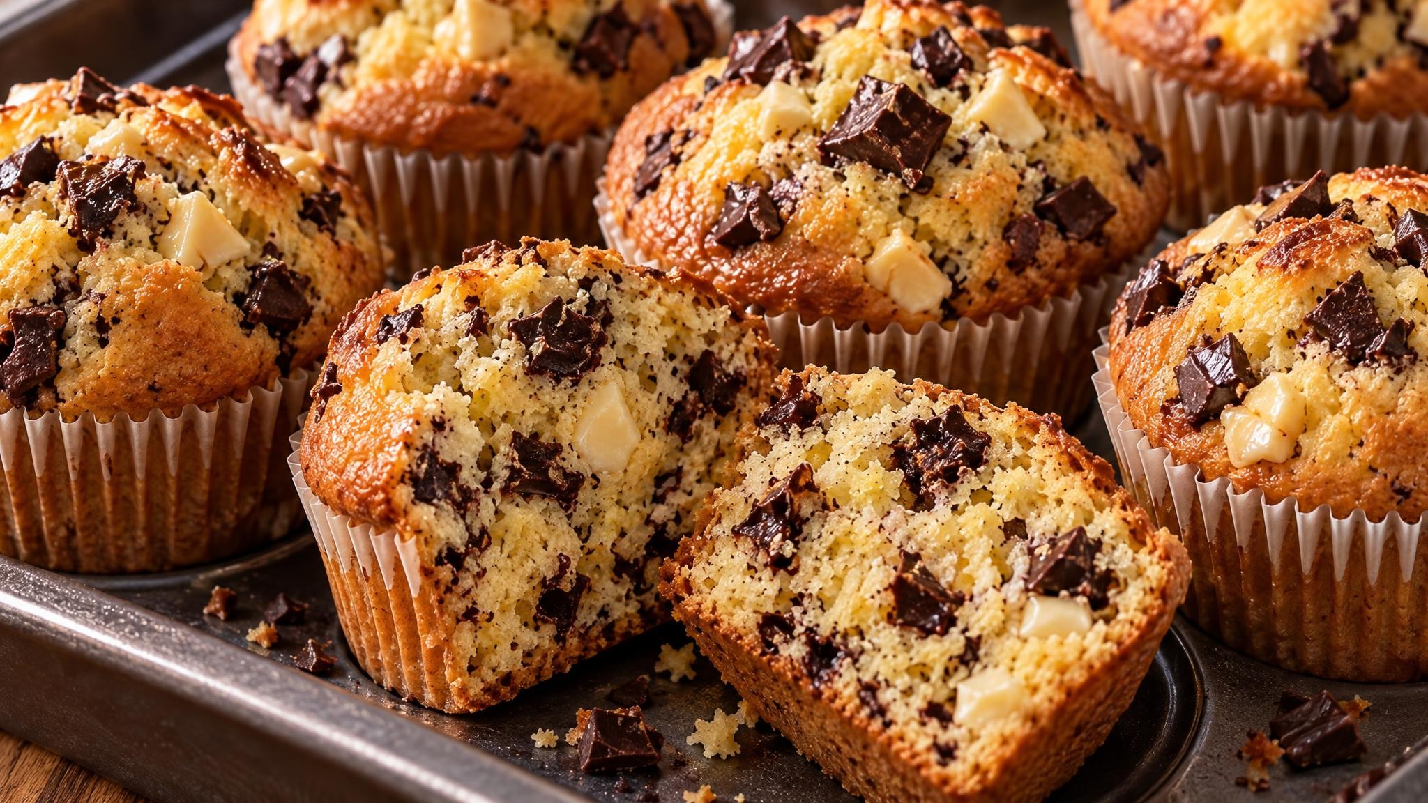 Eierlikör-Muffins mit zweierlei Schokolade