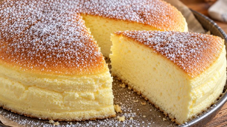 Käsekuchen im Wasserbad mit Eischnee
