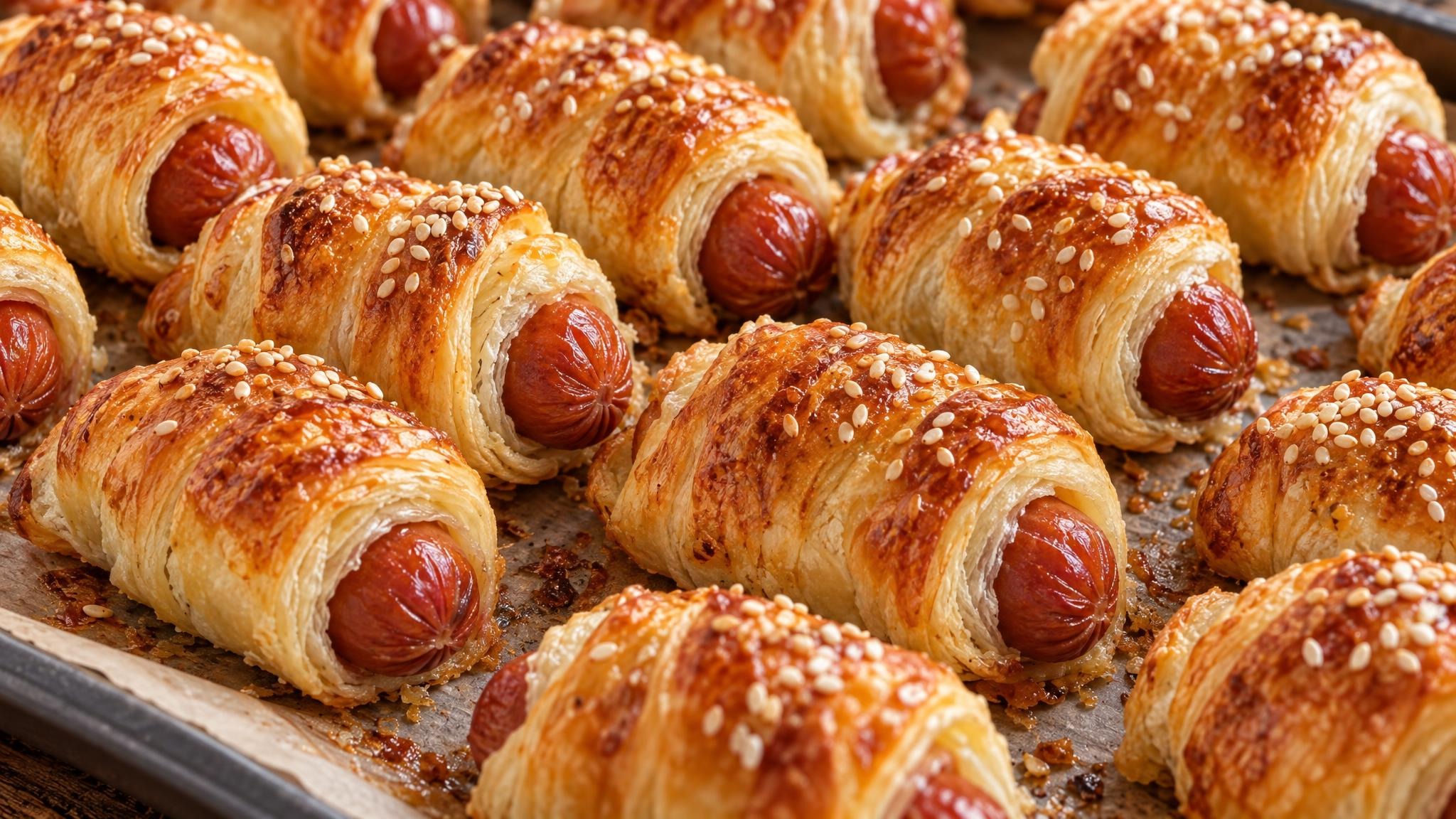 Pikante Würstchen im Blätterteig