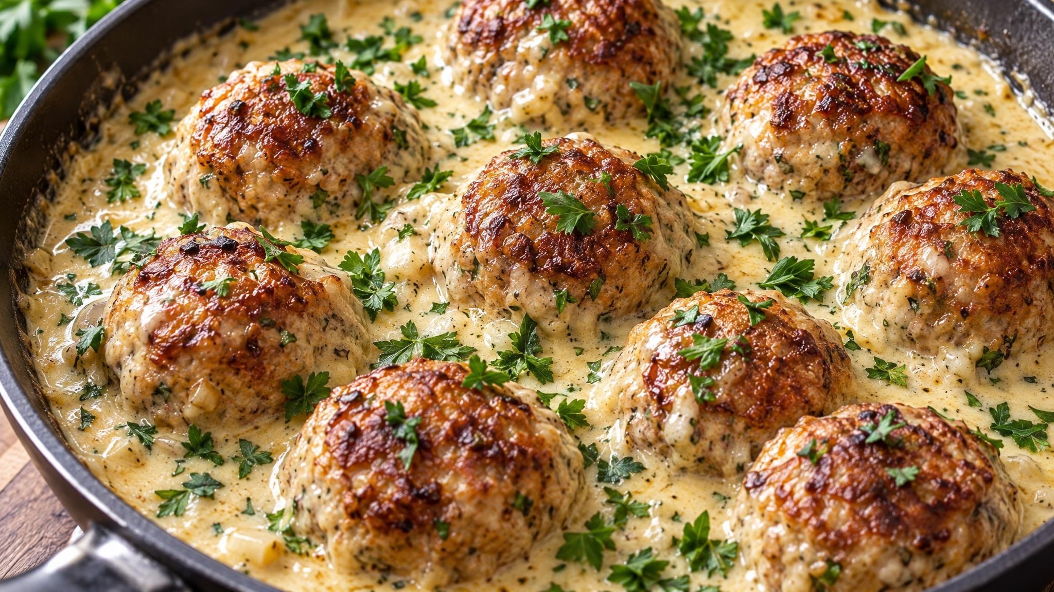 Schlemmer Frikadellen in Sahnesoße